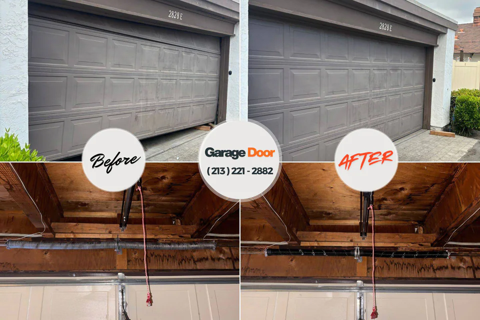 Before and after: garage door repair Marcus Hook, PA